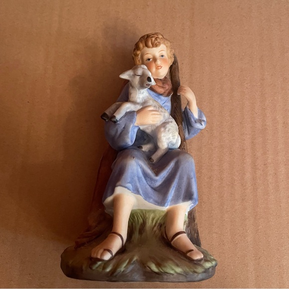 Roman Inc Other - Vintage ROMAN, Inc Pastoral Shepherd Figurine in Blue and Brown 1979